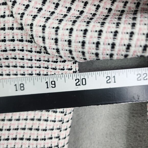 Womens Kasper Tweed Blazer Jacket Pink Black White Print 2 Button Size 8 - Picture 9 of 11